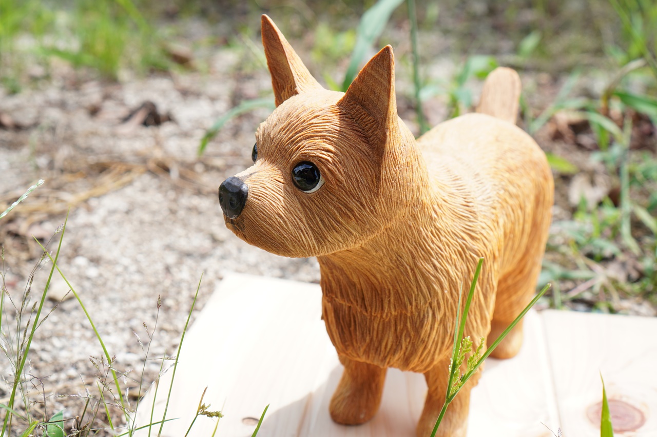 木彫り 犬 - インテリア小物